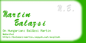 martin balazsi business card